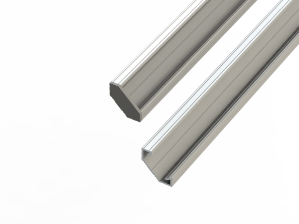 Led line: Erstklassiges Lichtdesign Eckprofil Aluminium - L2020xB16xH8,5mm - Silber + Abdeckung matt