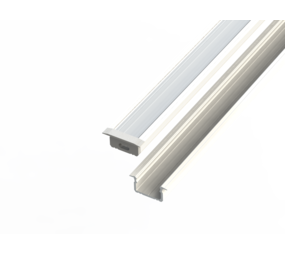 Led line Aluminiumprofil 10mm - abgesenkt - L2020xB16xH9,8mm - Weiß + Abdeckung matt