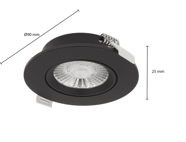 LED Einbauspot HYDRA - 6W - 3000K Warmweiß - dimmbar - Schwarz LED Einbauspot HYDRA - 6W - 3000K Warmweiß - dimmbar - Schwarz