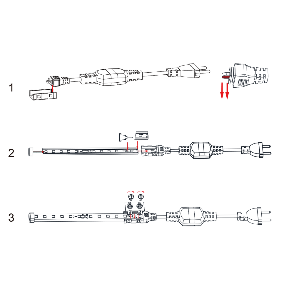 Aigostar LED-Leuchten LED Leuchtband V2 - Anschlusskabel 230V EU Stecker- 8mm