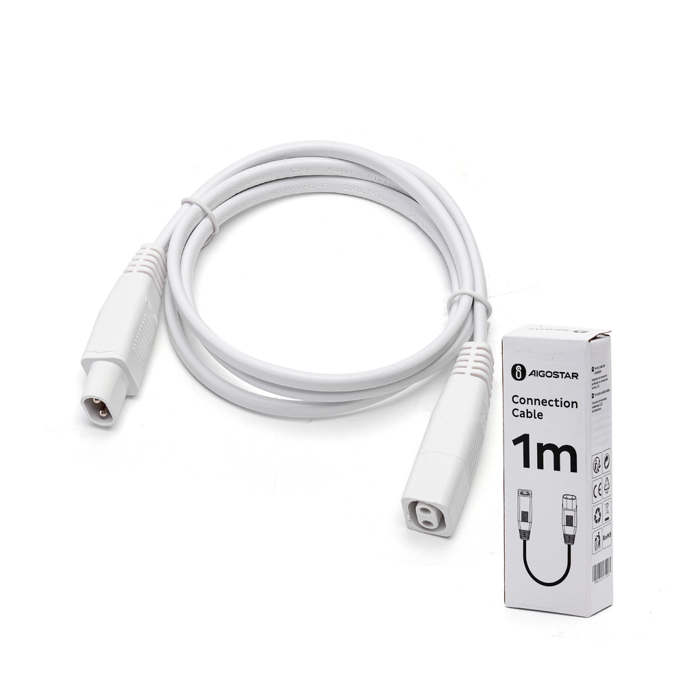 Aigostar T5 LED Armatuur - Verlengsnoer 1 meter - Wit Aigostar T5 LED Armatuur - Verlengsnoer 1 meter - Wit