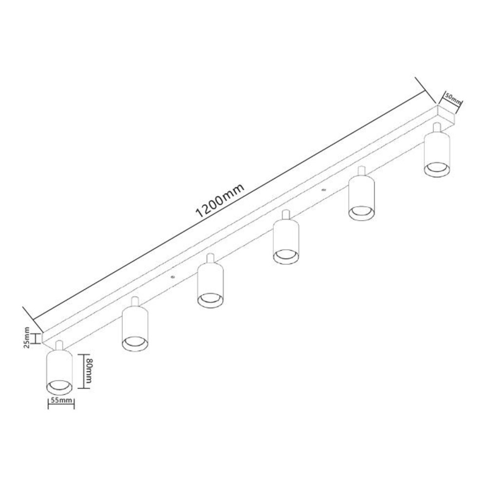 LCB LED-Beleuchtung Innovatives Design, hochwertige Technik & schnelle Lieferung! LED Deckenspot Weiß - 6 verstellbare GU10 Fassungen für LED Spots - exkl. LED Spot