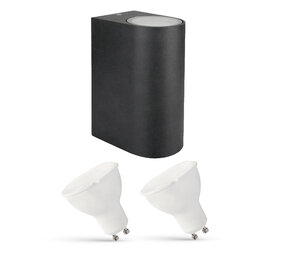 LCB LED-Beleuchtung Innovatives Design, hochwertige Technik & schnelle Lieferung! LED Wandlampe Außenbereich - 2x 2,8W - 2700K - Anthrazit