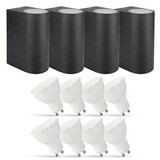 LCB LED-Beleuchtung Innovatives Design, hochwertige Technik & schnelle Lieferung! 4er Set LED Wandlampe Außenbereich - 8x 2,8W - 2700K - Anthrazit