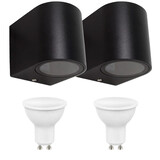 LCB 2er Set LED Wandlampe Außenbereich - 2x 4W - 3000K - Schwarz LCB 2er Set LED Wandlampe Außenbereich - 2x 4W - 3000K - Schwarz