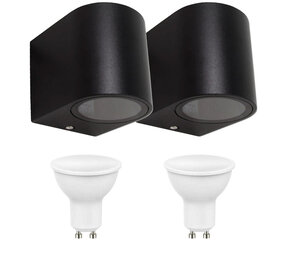 LCB 2er Set LED Wandlampe Außenbereich - 2x 4W - 3000K - Schwarz LCB 2er Set LED Wandlampe Außenbereich - 2x 4W - 3000K - Schwarz