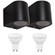 LCB LED-Beleuchtung Innovatives Design, hochwertige Technik & schnelle Lieferung! 2er Set LED Wandlampe Außenbereich - 2x 4W - 3000K - Schwarz LCB LED-Beleuchtung Innovatives Design, hochwertige Technik & schnelle Lieferung! 2er Set LED Wandlampe Außenbereich - 2x 4W - 3000K - Schwarz
