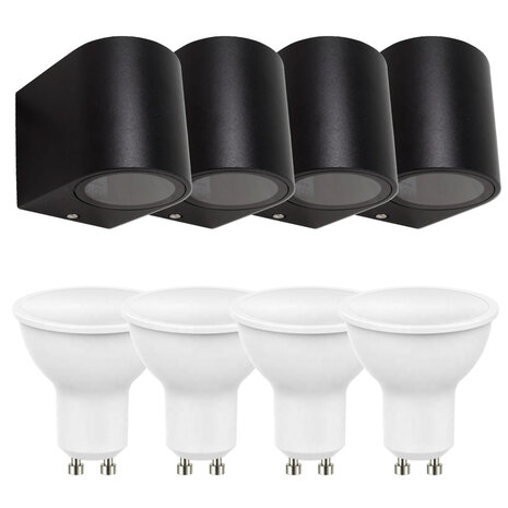 LCB 4er Set LED Wandlampe Außenbereich - 4x 4W - 3000K - Schwarz LCB 4er Set LED Wandlampe Außenbereich - 4x 4W - 3000K - Schwarz