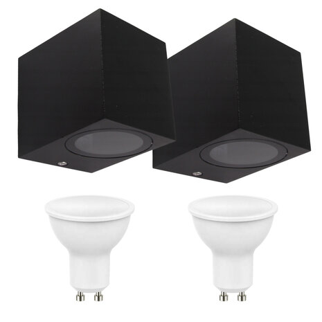 LCB LED-Beleuchtung Innovatives Design, hochwertige Technik & schnelle Lieferung! 2er Set LED Wandlampe Außenbereich - 2x 4W - 3000K - Anthrazit