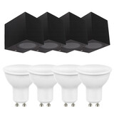 LCB LED-Beleuchtung Innovatives Design, hochwertige Technik & schnelle Lieferung! 4er Set LED Wandlampe Außenbereich - 4x 4W - 3000K - Anthrazit