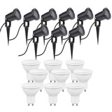 LCB LED-Beleuchtung Innovatives Design, hochwertige Technik & schnelle Lieferung! 9er Set LED Gartenspot Sting 28cm Kabel - 9x 4W - 3000K - IP54 - Schwarz