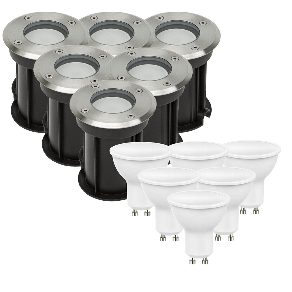 LCB LED-Beleuchtung Innovatives Design, hochwertige Technik & schnelle Lieferung! 6er Set LED Bodenspot Außenbereich - 6x 4W - 3000K - IP67