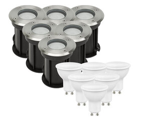 LCB LED-Beleuchtung Innovatives Design, hochwertige Technik & schnelle Lieferung! 6er Set LED Bodenspot Außenbereich - 6x 4W - 3000K - IP67