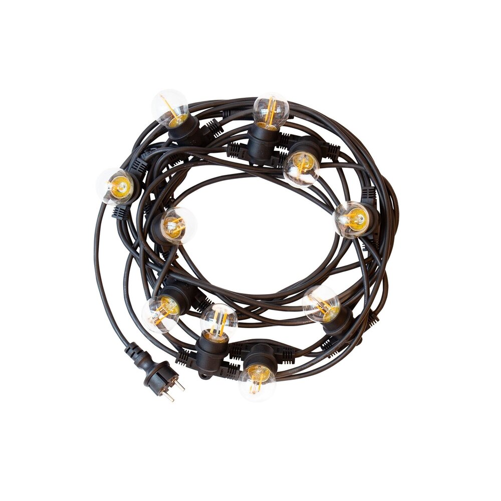 LCB LED Lichterkette 20m (2x10m) - Inkl. 20x LED Lampe G45 - 1W - 3000K