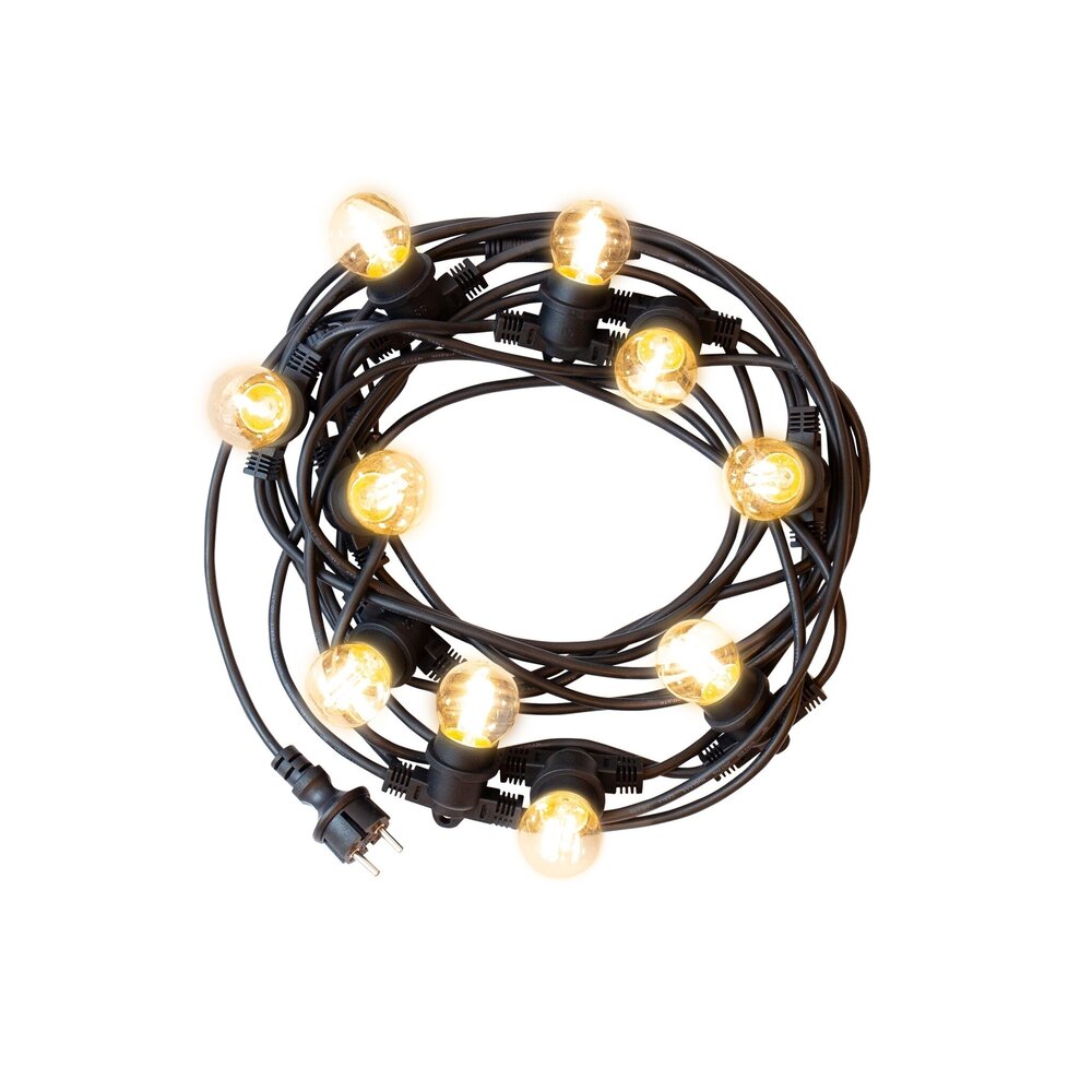 LCB LED-Beleuchtung Innovatives Design, hochwertige Technik & schnelle Lieferung! LED Lichterkette 50m (5x10m) - Inkl. 50x LED Lampe G45 - 1W - 3000K