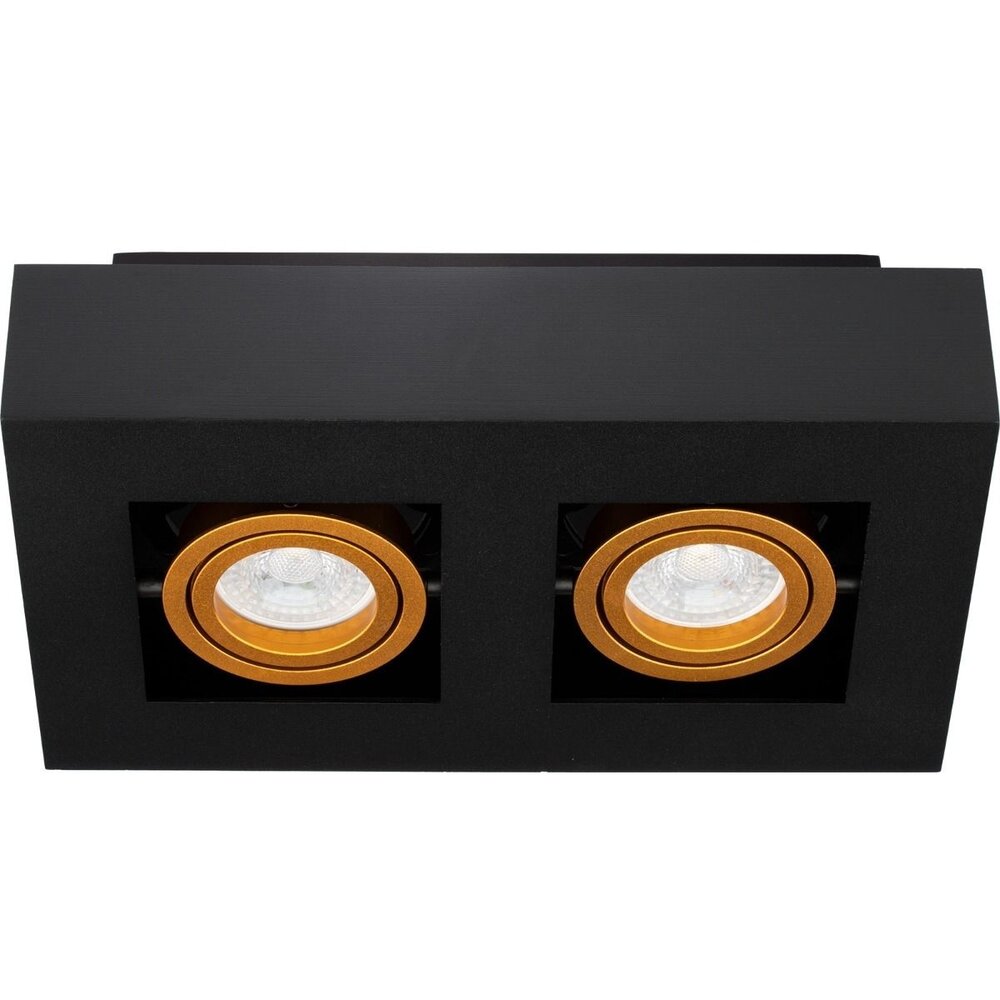 LCB LED Deckenspot Schwarz Gold - 2x GU10 Fassung