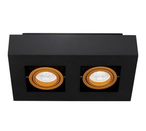 LCB LED-Beleuchtung Innovatives Design, hochwertige Technik & schnelle Lieferung! LED Deckenspot Schwarz Gold - 2x GU10 Fassung