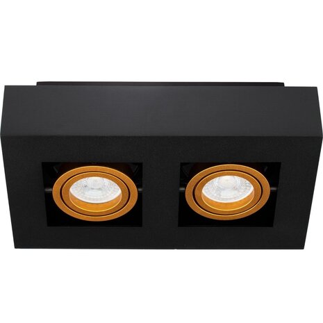 LCB LED Deckenspot Schwarz Gold - 2x GU10 Fassung