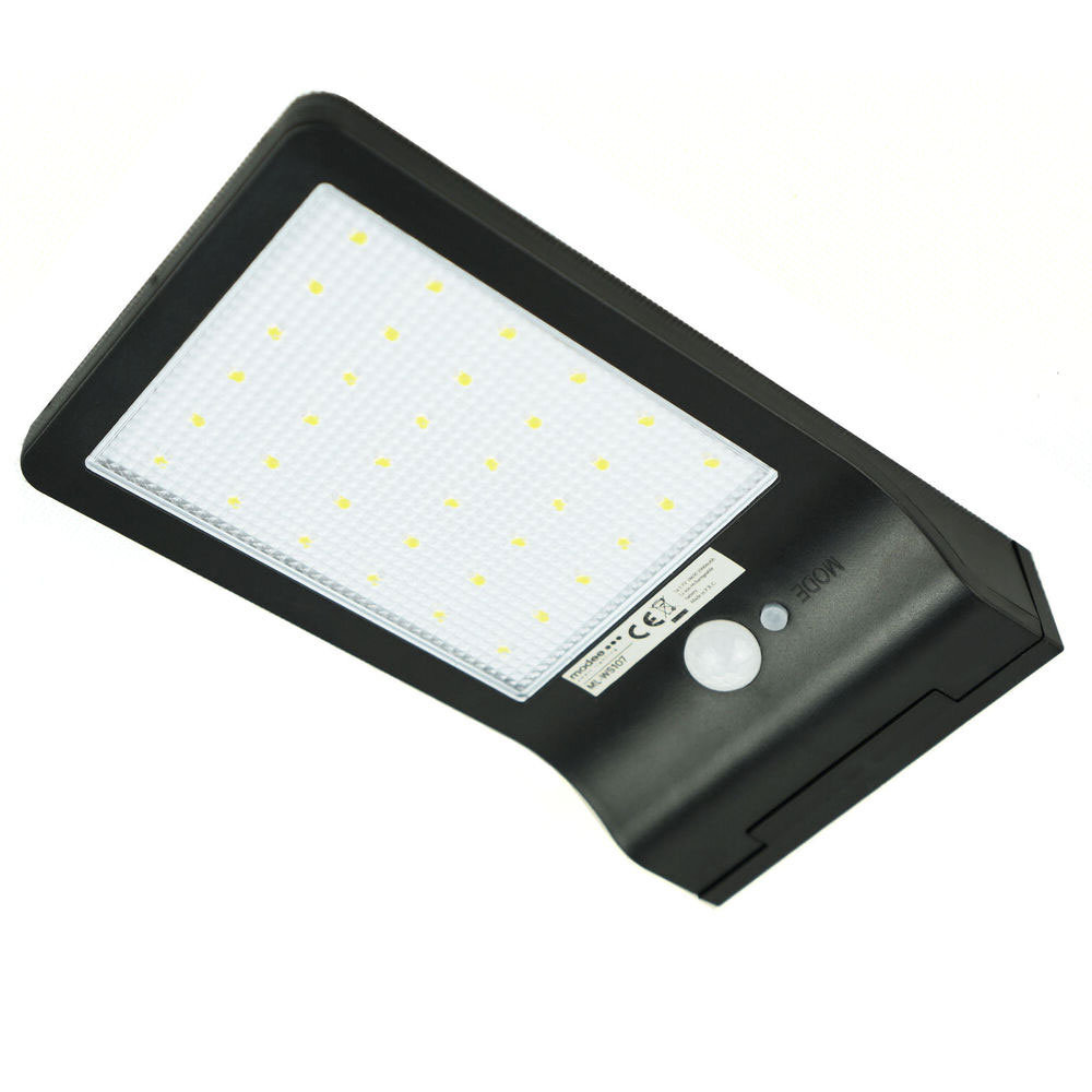 Modee Lighting LED Wandleuchte Solar mit Sensor schwarz - IP44 300Lm 6000K Tageslichtweiß