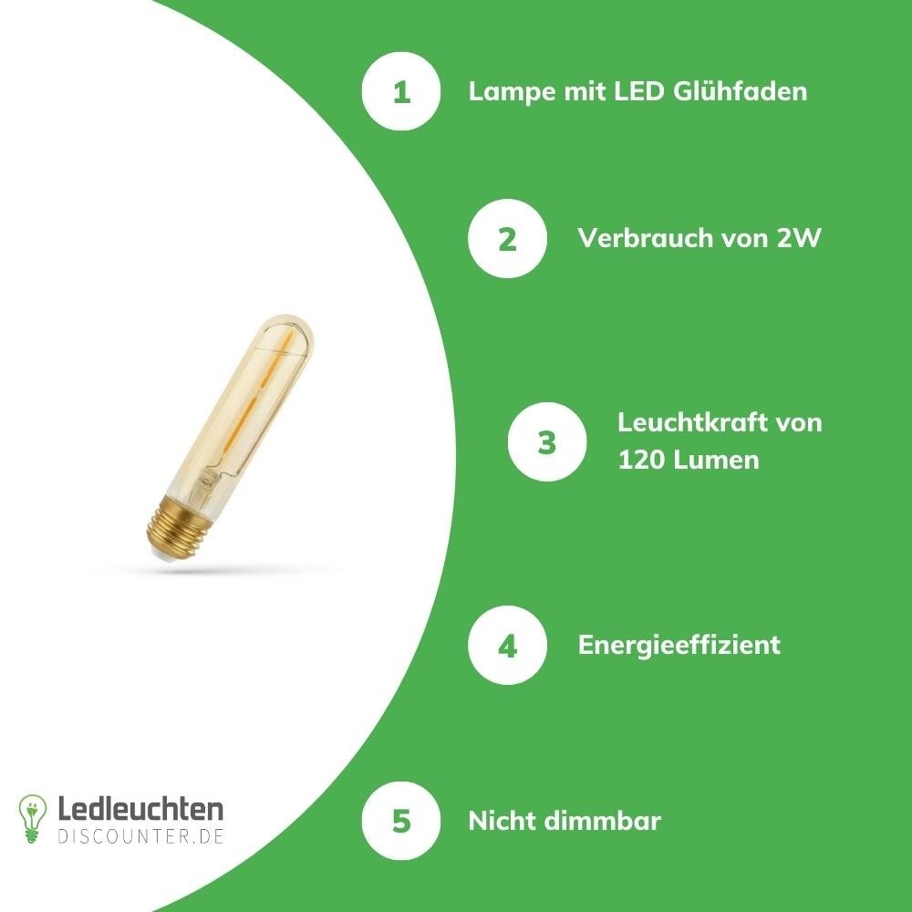 Spectrum LED Fadenlampe E27 - T30 - 2W entspricht 25W - 2500K extra Warmweiß Spectrum LED Fadenlampe E27 - T30 - 2W entspricht 25W - 2500K extra Warmweiß