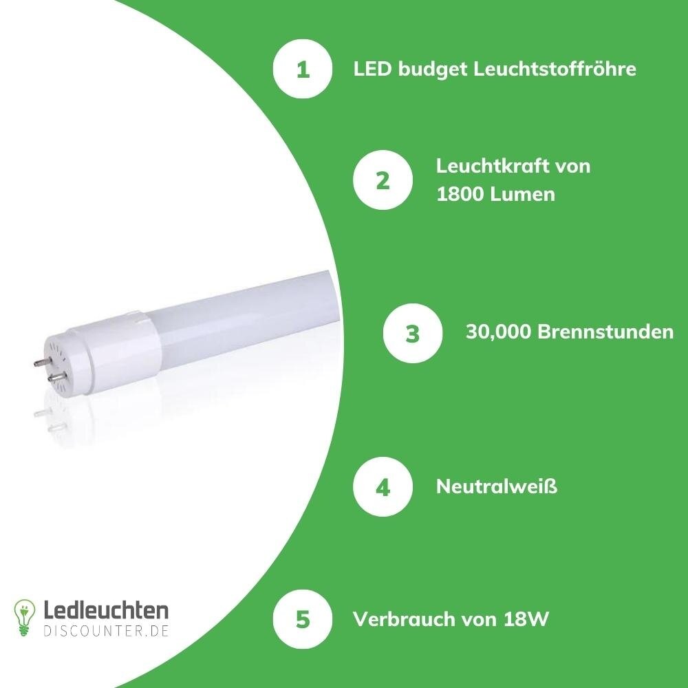 LED Leuchtstoffröhre - 120cm 18W entspricht 36W - Lichtfarbe