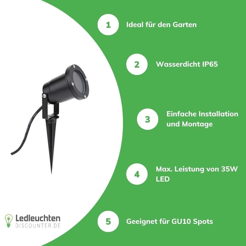 LCB LED-Beleuchtung Innovatives Design, hochwertige Technik & schnelle Lieferung! LED Sting  Bodenspot - GU10 Fassung - IP54 spritzwassergeschützt - exkl. LED Spot