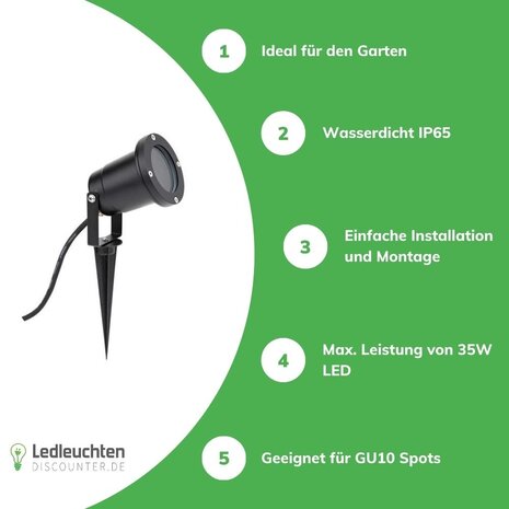 LCB LED Sting Bodenspot - GU10 Fassung - IP54 spritzwassergeschützt - exkl. LED Spot LCB LED Sting Bodenspot - GU10 Fassung - IP54 spritzwassergeschützt - exkl. LED Spot