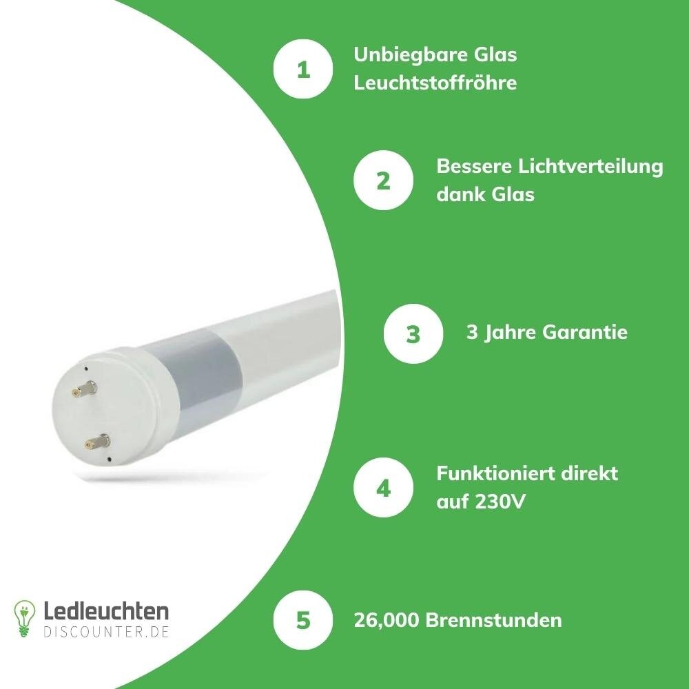 Spectrum LED Röhre 120cm – 17W 1904lm – 4000K Neutralweiß (840) – Glas Spectrum LED Röhre 120cm – 17W 1904lm – 4000K Neutralweiß (840) – Glas