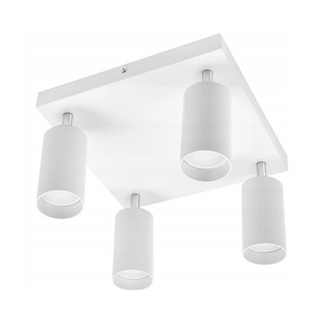 LCB LED Deckenspot Weiß - 4 verstellbare GU10 Fassungen für LED Spots - exkl. LED Spot LCB LED Deckenspot Weiß - 4 verstellbare GU10 Fassungen für LED Spots - exkl. LED Spot