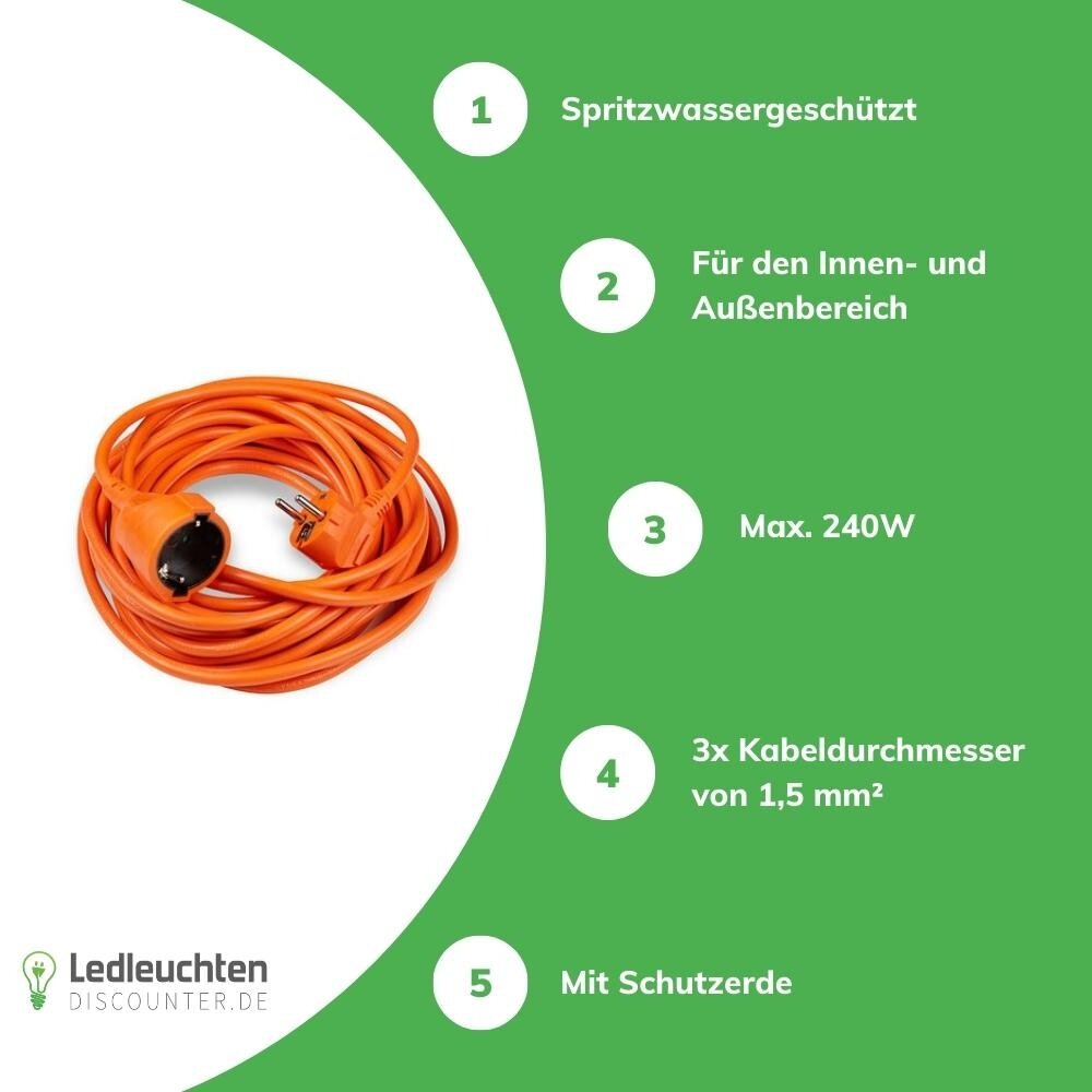 Technik Zubehör Verlängerungskabel 10 Meter - H05VV-F3G1,5 geerdet - orange Technik Zubehör Verlängerungskabel 10 Meter - H05VV-F3G1,5 geerdet - orange