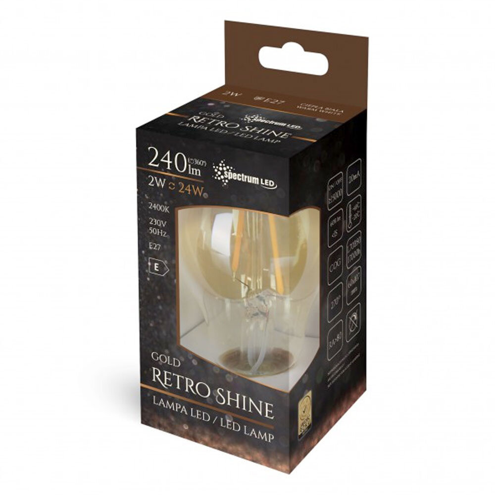 Spectrum LED E27 - Fadenlampe - A60 -  2W -  2500K Extra Warmweiß Spectrum LED E27 - Fadenlampe - A60 -  2W -  2500K Extra Warmweiß