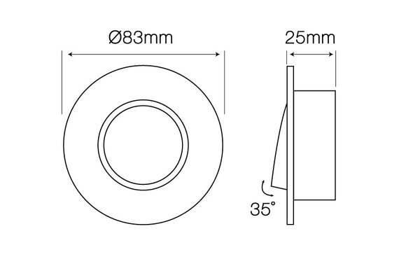Led line LED Armatuur - Aluminium rond - Kantelbaar Led line LED Armatuur - Aluminium rond - Kantelbaar