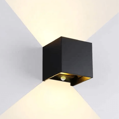 LCB LED-Beleuchtung Innovatives Design, hochwertige Technik & schnelle Lieferung! LED Wandlampe mit Bewegungs- und Dämmerungssensor - 2x3W dimmbar - 2700K