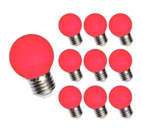 Spectrum 10er Vorteilspack - LED Lampe E27 - G45 1W rote Lichtfarbe Spectrum 10er Vorteilspack - LED Lampe E27 - G45 1W rote Lichtfarbe