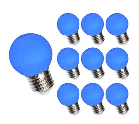 Spectrum 10er Vorteilspack - LED Lampe E27 - G45 1W blaue Lichtfarbe Spectrum 10er Vorteilspack - LED Lampe E27 - G45 1W blaue Lichtfarbe