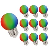Spectrum 10er Vorteilspack - LED Lampe G45 - E27 Sockel - 1W RGB Spectrum 10er Vorteilspack - LED Lampe G45 - E27 Sockel - 1W RGB