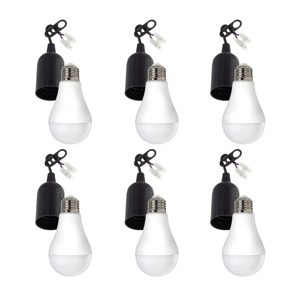Spectrum 6er Vorteilspack E27 Baufassung für Umzüge mit Lüsterklemme - inkl. 6x LED Lampe E27 - A60 - 9W 3000K Warmweiß Spectrum 6er Vorteilspack E27 Baufassung für Umzüge mit Lüsterklemme - inkl. 6x LED Lampe E27 - A60 - 9W 3000K Warmweiß