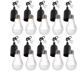 Spectrum Vorteilspackung 10 Stück - Renovierfassung Schwarz - E27 Fassung |  Inkl. 10x LED Lampe E27- A60 - 9W 6000K Tageslichtweiß Spectrum Vorteilspackung 10 Stück - Renovierfassung Schwarz - E27 Fassung |  Inkl. 10x LED Lampe E27- A60 - 9W 6000K Tageslichtweiß