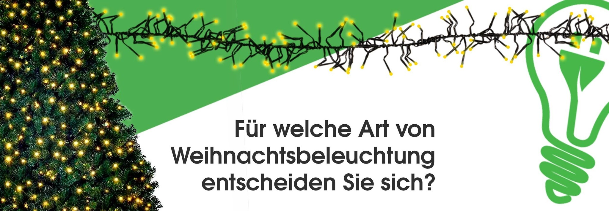 Für welche Art von Weihnachtsbaumbeleuchtung entscheiden Sie sich? Für welche Art von Weihnachtsbaumbeleuchtung entscheiden Sie sich?