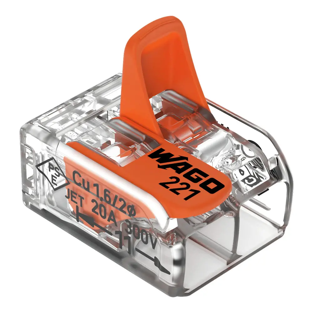 WAGO Verbindungsklemme flexibel 2-Leiter-Klemme mit Betätigungshebel - 0.14-4 mm² | 100 Stück - 221-412 WAGO Verbindungsklemme flexibel 2-Leiter-Klemme mit Betätigungshebel - 0.14-4 mm² | 100 Stück - 221-412