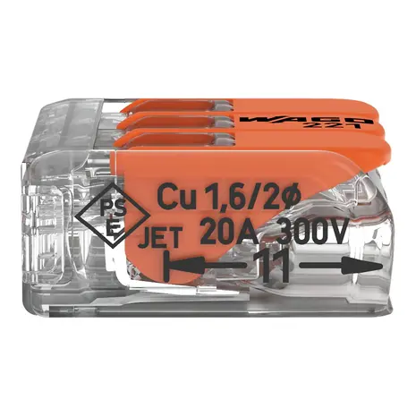 WAGO WAGO Verbindungsklemme 3-polig 0.14-4 mm² - 50 Stück WAGO WAGO Verbindungsklemme 3-polig 0.14-4 mm² - 50 Stück