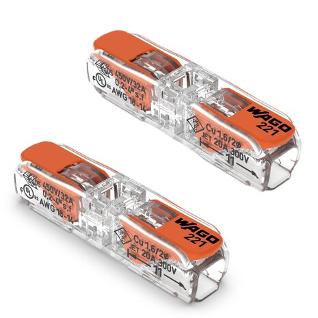 WAGO – Innovative Verbindungstechnik und Automatisierung Durchgangsklemme transparent 1-polig - 0,2 - 4mm 221-2411 - 2 Stück WAGO – Innovative Verbindungstechnik und Automatisierung Durchgangsklemme transparent 1-polig - 0,2 - 4mm 221-2411 - 2 Stück