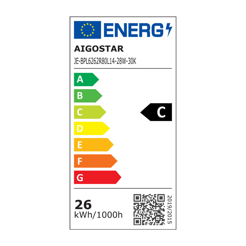 Aigostar LED-Leuchten LED Panel 62x62cm - 28W 180lm p/w - 3000K 830 - Backlit