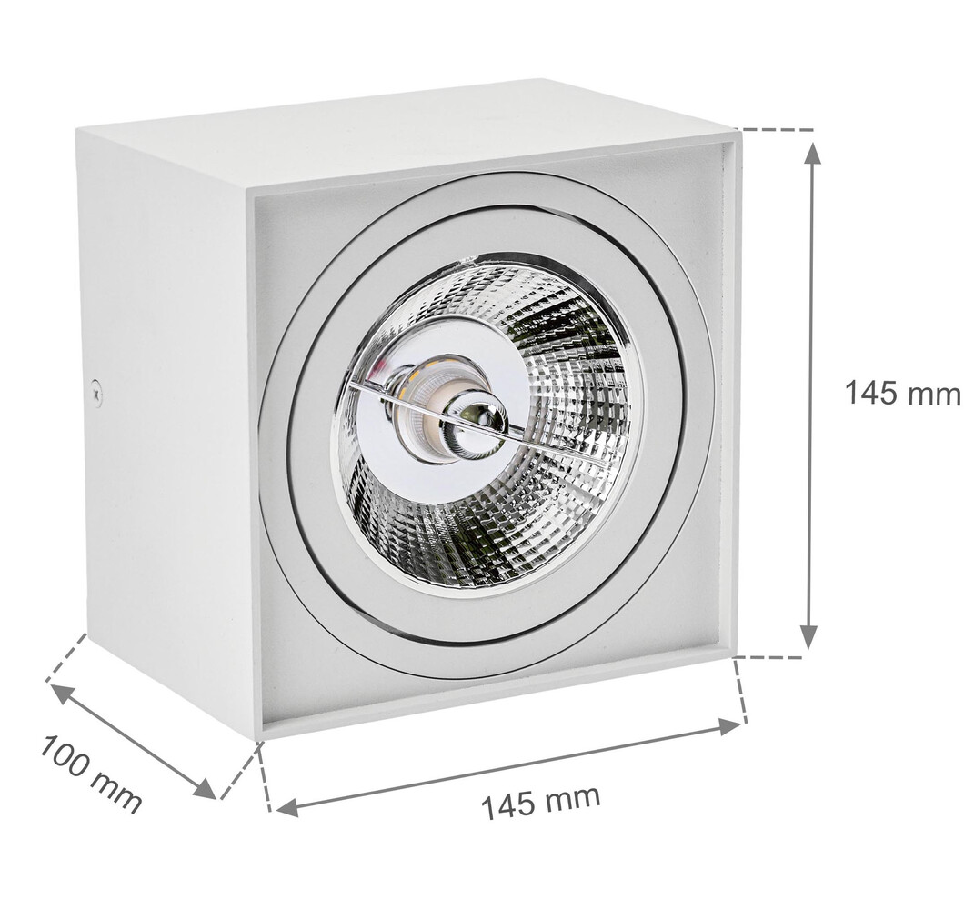 Spectrum LED Deckenspot - AR111 GU10 230V - matt Weiß viereckig - exkl. LED Spot Spectrum LED Deckenspot - AR111 GU10 230V - matt Weiß viereckig - exkl. LED Spot