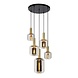 Lucide LED-Beleuchtung  JOANET - Pendelleuchte - Ø 66 cm - 5xE27 - Rauchglas