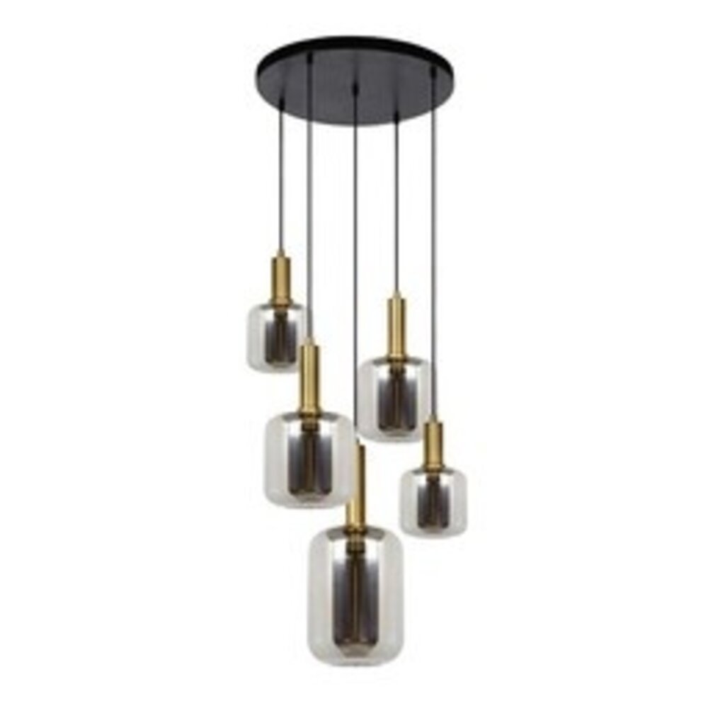Lucide LED-Beleuchtung  JOANET - Pendelleuchte - Ø 66 cm - 5xE27 - Rauchglas