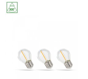 Spectrum 3-pack LED Fadenlampe G45 - E27 Sockel - 1W Filament - 3000K Warmweiß Spectrum 3-pack LED Fadenlampe G45 - E27 Sockel - 1W Filament - 3000K Warmweiß