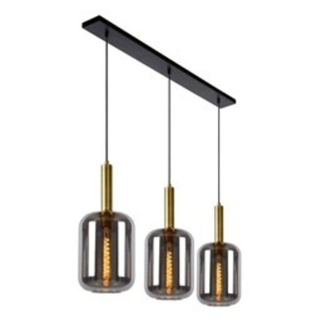 Lucide LED-Beleuchtung LED Hanglamp JOANNET zwart - 3x E27 fitting - Fumé Lucide LED-Beleuchtung LED Hanglamp JOANNET zwart - 3x E27 fitting - Fumé