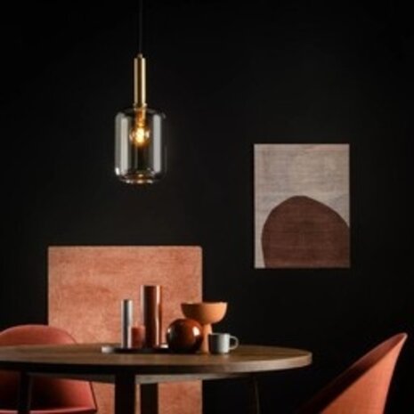 Lucide LED-Beleuchtung LED Hanglamp JOANET mat goud - E27 fitting - Fumé Lucide LED-Beleuchtung LED Hanglamp JOANET mat goud - E27 fitting - Fumé