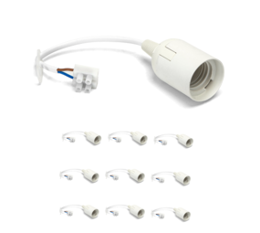 Aigostar LED-Leuchten Vorteilspackung 10 Stück - Renovierfassung Lampenfassung Weiß - E27 Fassung | Inkl. Lüsterklemme - Max 60W